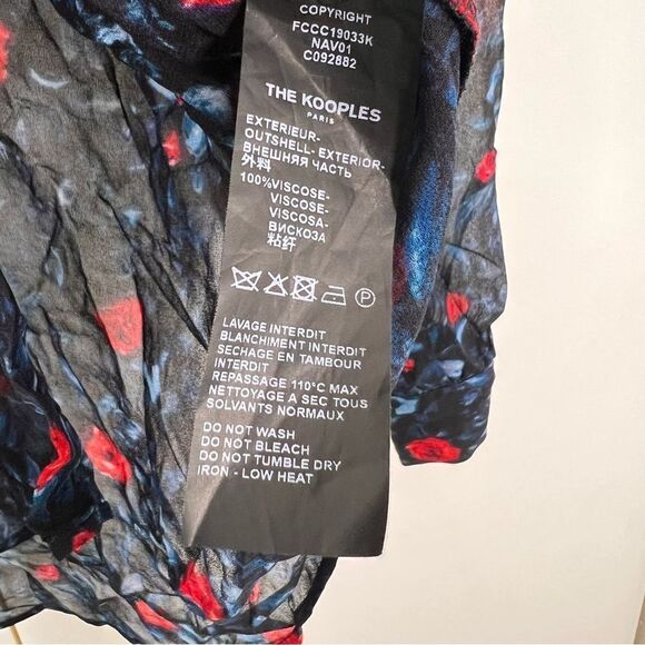 The Kooples Button Up Blouse Women’s 1 Floral Semi Sheer Long Sleeve - Picture 4 of 7